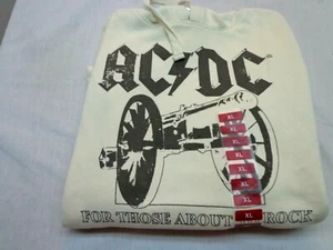 AC/DC -For Those  About To Rock Women's Ivory  Hoodie Sweatshirt  Size XL  - Picture 1 of 7