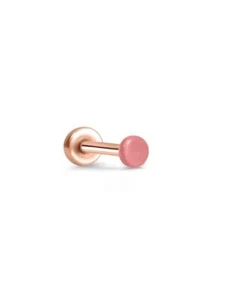 RoseGold Threadless Labret Push Pin Nose Monroe Stud 1.5mm Skin Tone 18G 20G - Picture 1 of 6