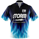 Sale Storm Ombre Fire Blue Black Zip Bowling Jersey Size S-5Xl