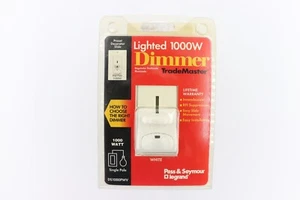 PASS & SEYMOUR DS1000PWV 1000W 1PL LIGHTED DIMMER, PRESET DECORATOR SLIDE, 120V - Picture 1 of 4