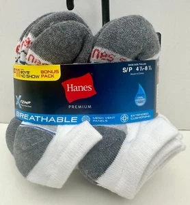 No Show Socks 11 Pack Hanes Boys X Temp Active Cool Comfort S/P 4 1/2 -8 1/2 - Picture 1 of 4