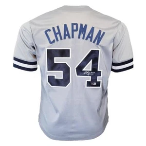 Aroldis Chapman Signed New York Grey Baseball Jersey (Beckett) - Picture 1 of 3