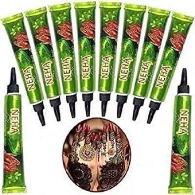 Los mejores conos Neha Herbal Fast Henna Mehandi hierbas naturales fuertes tubos rojos oscuros Foto 1 de 4