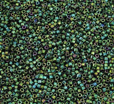 DB0027 11/0 Miyuki Metallic Dark Green Iris Delica Seed Beads, 5 Grams Tube - Image 1 of 2