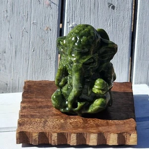 KCGS Lord Ganesha (Elephant) Figurine Natural Green Jade Stone 200+g - Picture 1 of 24