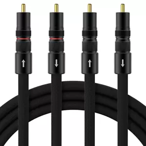 Par de cables de audio de alta fidelidad RCA enchapados en plata cable de interconexión macho RCA - Imagen 1 de 15