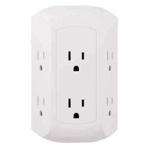 GE Grounded 6-Outlet Wall Tap Surge Protector, Adapter Spaced Outlets - Picture 1 of 7