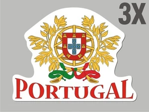 3 Portugal shaped stickers flag crest decal bumper car bike Sticker Vinyl CN033 - Imagen 1 de 1