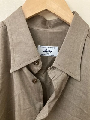 EUC BRIONI for Neiman Marcus Button Down Shirt Taupe/Brown 17/43 - Image 1 of 4