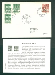 Sweden. FDC 1959. Adm. Crown Land And Forest. Tree. Scott# 3/544-545. Adr: Vara - Picture 1 of 1