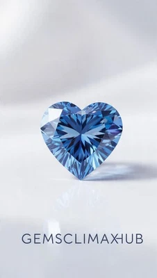 💎✨2 Ct Top Quality Lab-Grown Diamond | Heart Cut Blue Color | VVS1 Clarity - Image 1 of 4