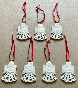 Lenox Angel “Hope” 7 LOT Christmas Ornaments White Porcelain Charms NICE! - Picture 1 of 4