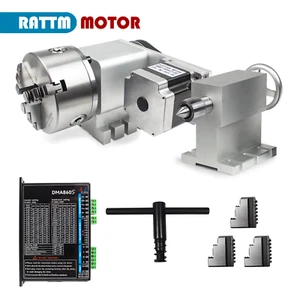 30mm Hole CNC 4th Axis Dividing head Rotary A axis For Metal + 3Jaw 130mm Chuck - Picture 1 of 10