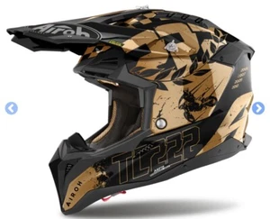 CASCO AIROH AVIATOR 3 TC222 THE LEGEND CAIROLI Chrome Gloss OffRoad Cross Enduro - Foto 1 di 3