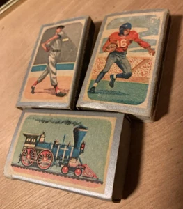 BASEBALL  AND  FOOTBALL  AND RAILROAD MATCHBOXES ILLUSTRATED 1955 OHIO BLUE TIP - Picture 1 of 6