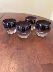 4 Vintage Vitreon Queens Lusterware Silver Fade Roly Poly Gläser nicht Dorothy Thorpe - Bild 1 von 12