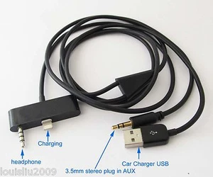 1 zestaw 1,2M 4ft USB 3,5 mm Interfejs muzyczny AUX Kabel wejściowy do iPoda iphone 5/5S / 5C - Zdjęcie 1 z 4