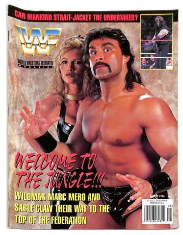 SABLE WWF Wrestling Magazine w/ MARC MERO Poster August 1996 wwe *No Catalog Cover