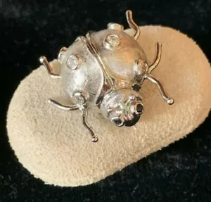 14K Gold Diamond & Sapphire Brooch - Picture 1 of 5