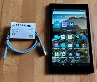 Amazon Fire HD 8 16GB (7. Gen, KFDOWI, SX034QT) Tablet WLAN Bluetooth Touch - Bild 1 von 4