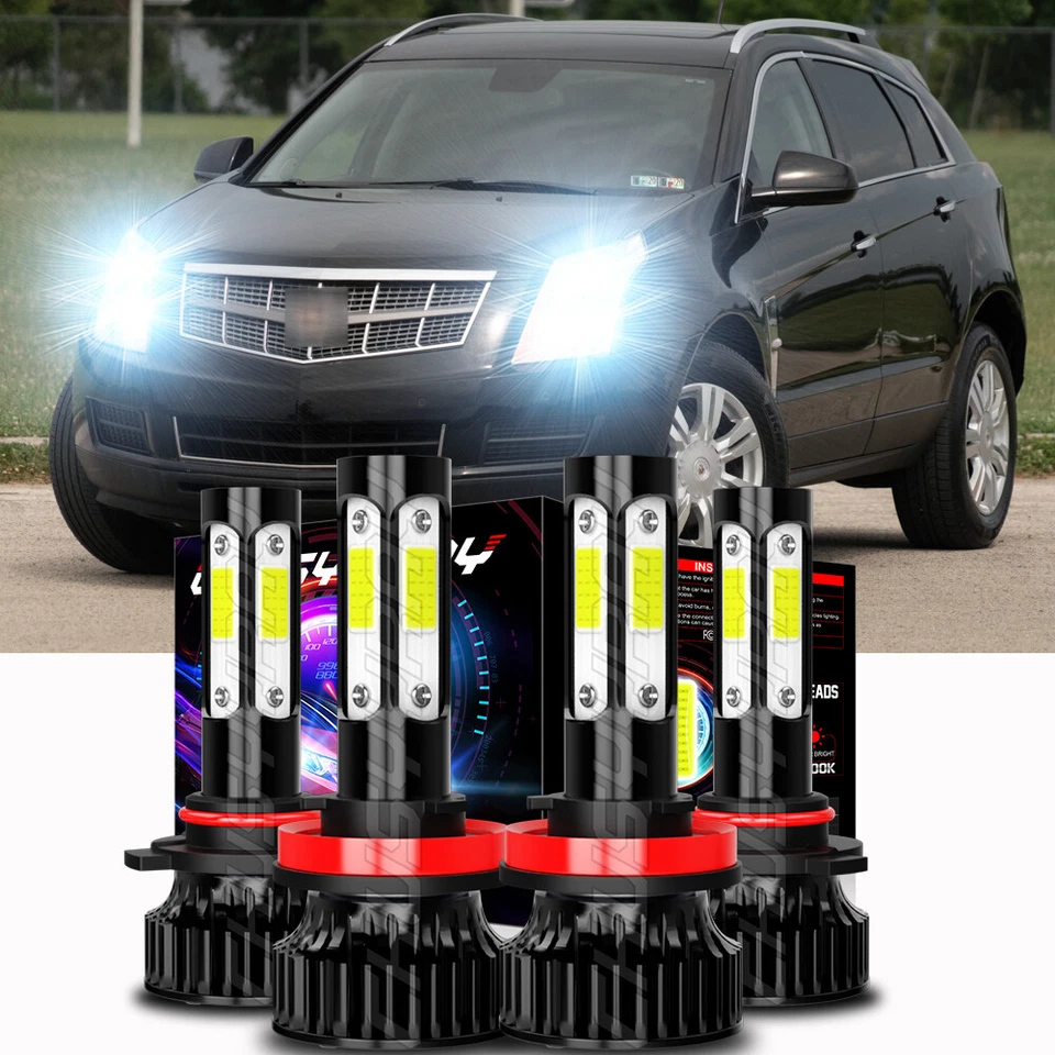 For Cadillac SRX 2010-2016 4PC LED Headlight Kit High&Low Beam Combo 6000K Bulbs - Image 1 of 4