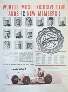 1952 Champion Spark Plug Print Ad, Professional Racers, Troy Ruttman. - Picture 1 of 1