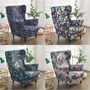 Wing Chair Cover Armchair Cover Relax Sofa Slipcovers with Seat Cushion Covers - Picture 1 of 52