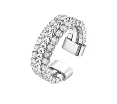 Anello Luca Barra Donna Acciaio Modello Tennis Cristalli Bianchi _ANK480 - Immagine 1 di 2