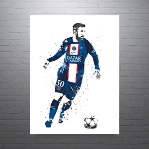 Lionel Messi PSG Soccer Sport Print, Man Cave - Bild 1 von 5
