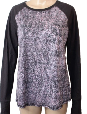 Top Tek Gear Negro Rosa Geométrico Ropa Activa Sólido Manga Larga Agujeros para los Pulgares M Foto 1 de 4