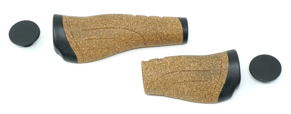 CBK-MS Fahrrad Griffe Kork - Compound Lenkergriffe lang/kurz Schraubbefestigung