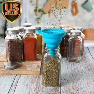 6 Oz Glass Spice Jars Bottles,25 Pack Empty Spice Jars with Shaker Lids and L... - Picture 1 of 7