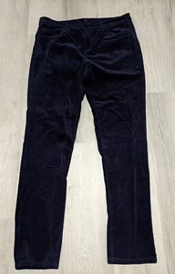 Edyson Pants Womens Size 33L Hampton Skinny Navy Blue Velvet - Picture 1 of 10