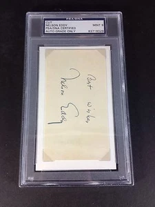 The Finest, Nelson Eddy Singer Autograph Signed Card Slabbed PSA Grade 9 MINT - Bild 1 von 3