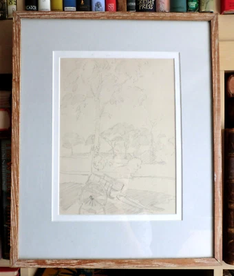 Carro y escena rural original Philip Connard (1875-1958) boceto a lápiz (1917), F/G Foto 1 de 4
