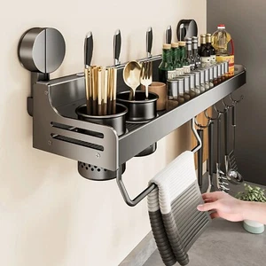 Küchen Organizer Regal Wandmontage Gewürz Aufbewahrung Regal Halter Wand Gewürz - Bild 1 von 9