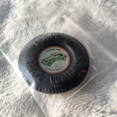 Botón de plástico de cable clásico con pestaña Hot Wheels Redline 1969 botón insignia original Foto 1 de 2