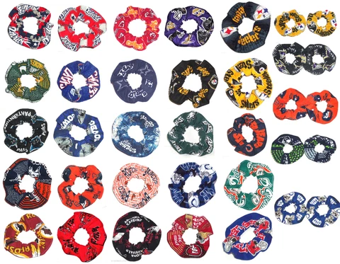 NFL Football Team Fabric Hair Scrunchie or 2 Mini Scrunchies Pick Your Team Cover