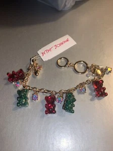 Pulsera Betsey Johnson Vacaciones Navidad Oso Gomoso Dije Nuevo con Etiquetas $58 - Imagen 1 de 5
