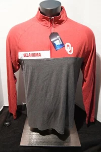 Oklahoma Sooners Colosseum Gray/RED 1/4 Zip LS Pullover Windshirt M-XXL NEW - Picture 1 of 4