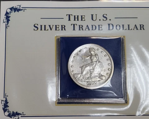 1877 S U.S. Trade Silver Dollar Book & Card A553 Cover
