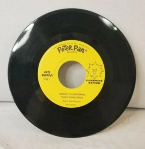 Peter Pan Records Snoopy's Christmas RECORD ONLY No Cover 45 RPM. - Bild 1 von 8