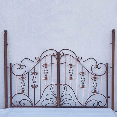 Porta da giardino antica in ferro cancello da giardino cancello Vitoria-GT180R ruggine pregiata set P 40 - Immagine 1 di 4