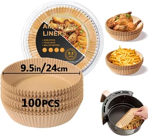 Air Fryer Liners, 9.5 Inch Large Air Fryer Disposable Paper Liners, Parchment Pa - Picture 1 of 12