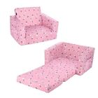 Kids Sofas Toddler Couch Bed Baby's Upholstered Chair Sleepover Pink/Rainbow