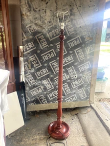 Vintage Style Brown Wooden Floor Standard Lamp - Picture 1 of 9