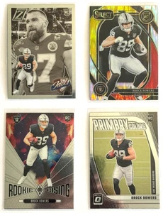 Lot 4 Brock Bowers 2024 RCs Panini Select,Zenith,Phoenix,Donruss Optic - Picture 1 of 2