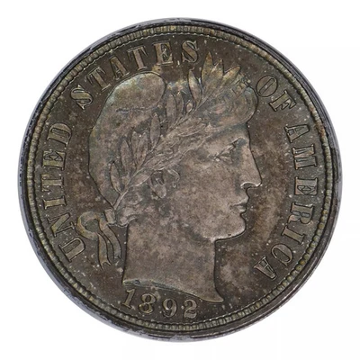 1892 Barber Dime PCGS PR-66 CAC - Image 1 of 4