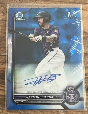 2022 WARMING BERNABEL BOWMAN CHROME SAPPHIRE AUTO AUTOGRAPH 1st - Image 1 of 3