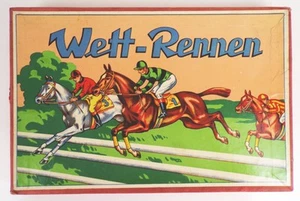 Wettrennen Brettspiel Würfelspiel Pferderennen Zinnfiguren 1930 er - Bild 1 von 4